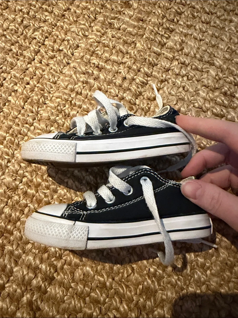 Converse Kids Black & White Low Top Sneakers